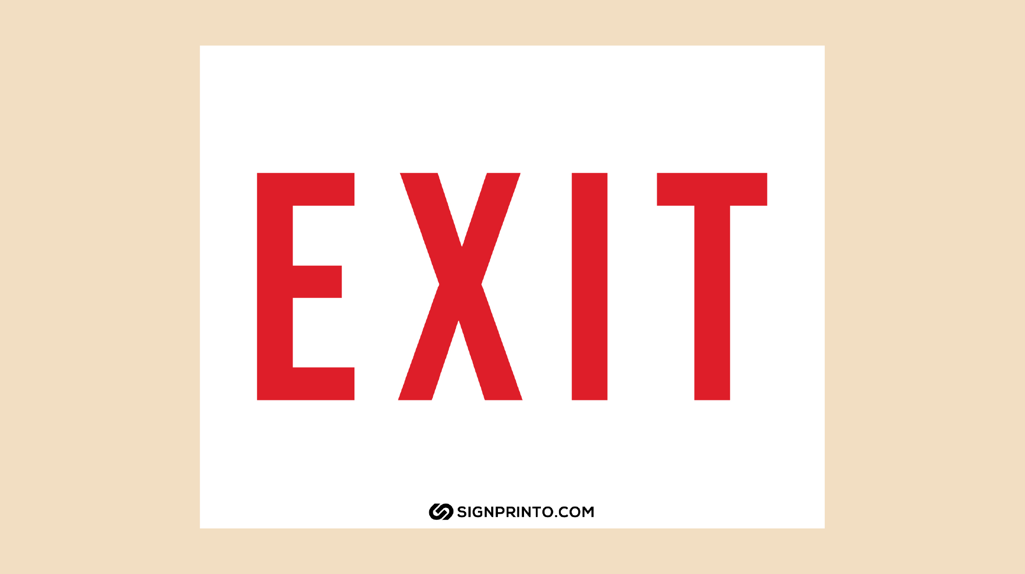 Exit Sign red text