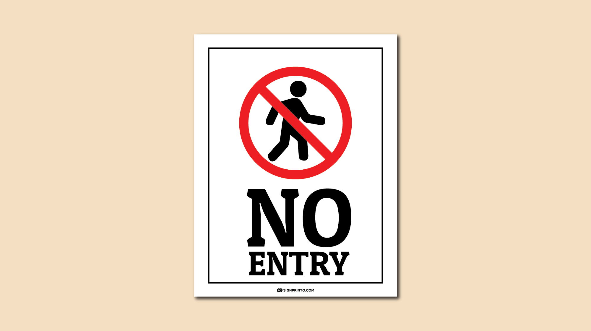 Printable no entry sign black and red Color
