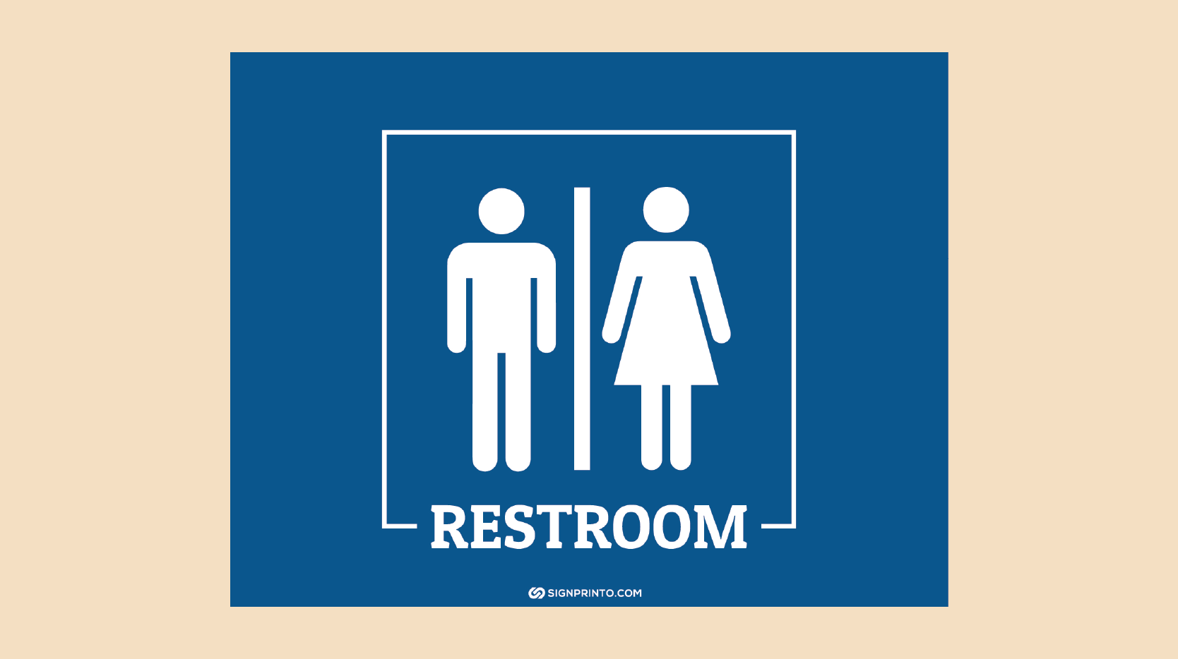 Restroom Sign Blue