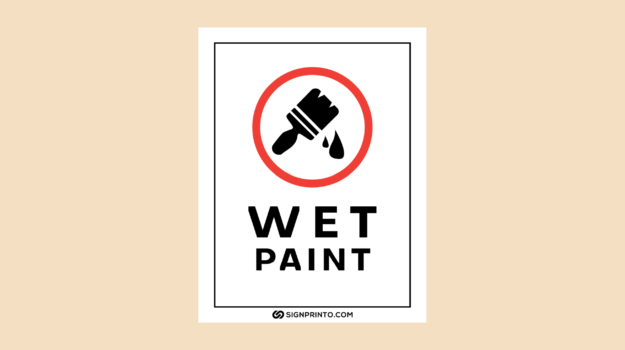 Wet Paint Sign – Black Color