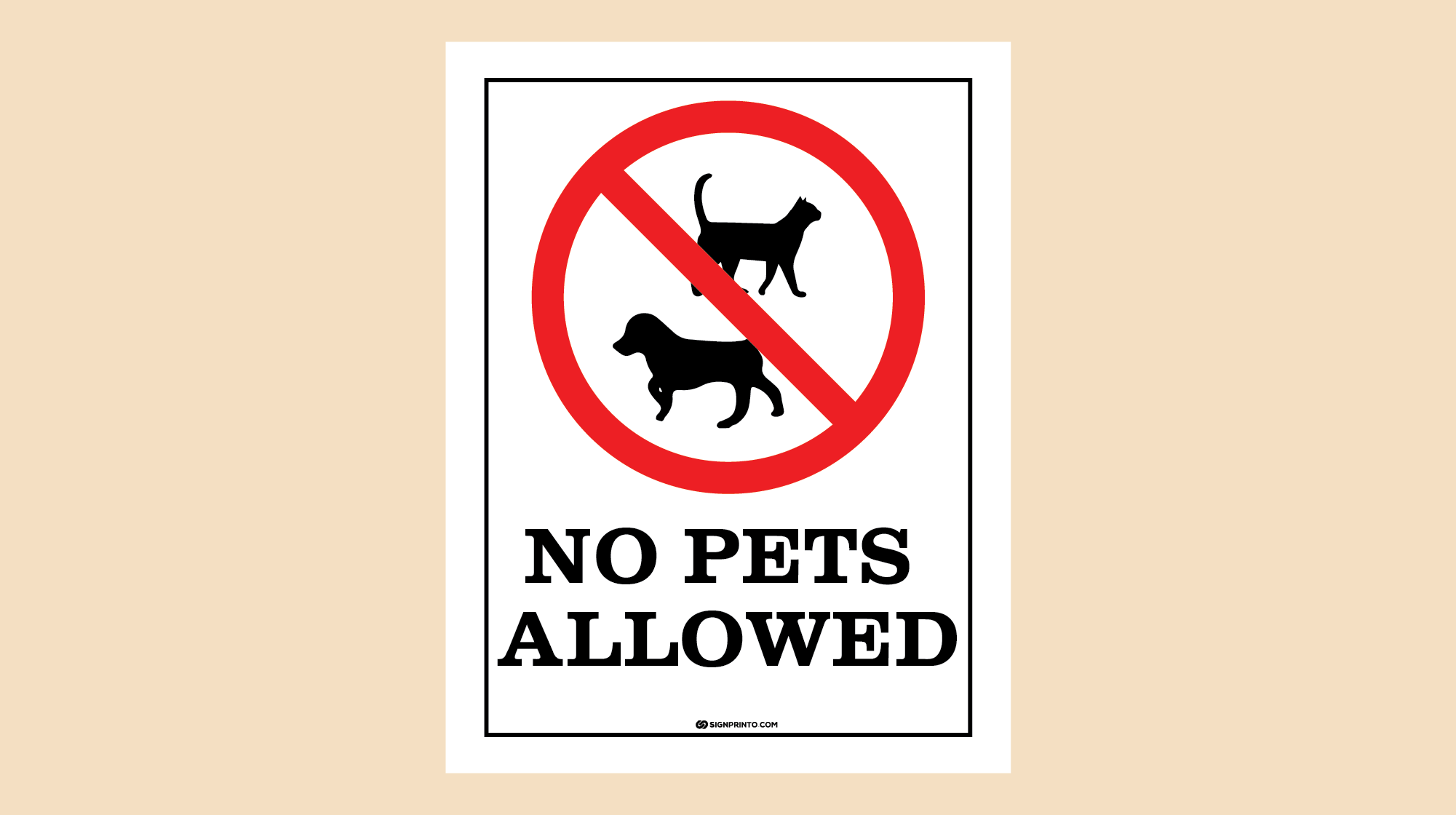 No Pets Allowed Sign Free Printable PDF: Keep Spaces Pet Free