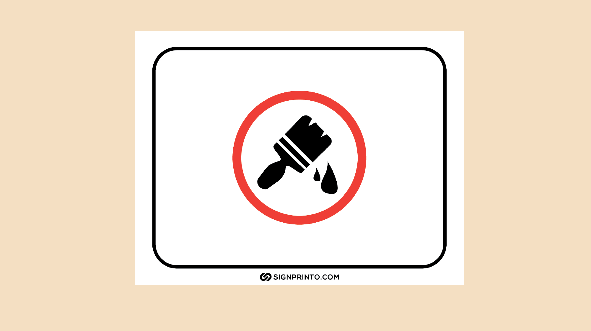 Printable wet paint sign icon PDF