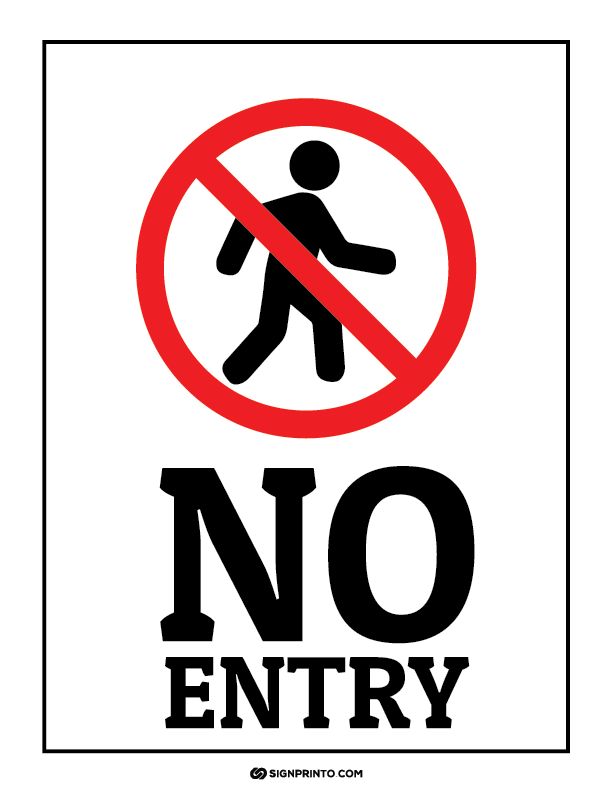 No Entry Sign PDF(Print Ready)