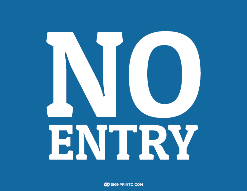 Blue Color No Entry Sign PDF (Printable)