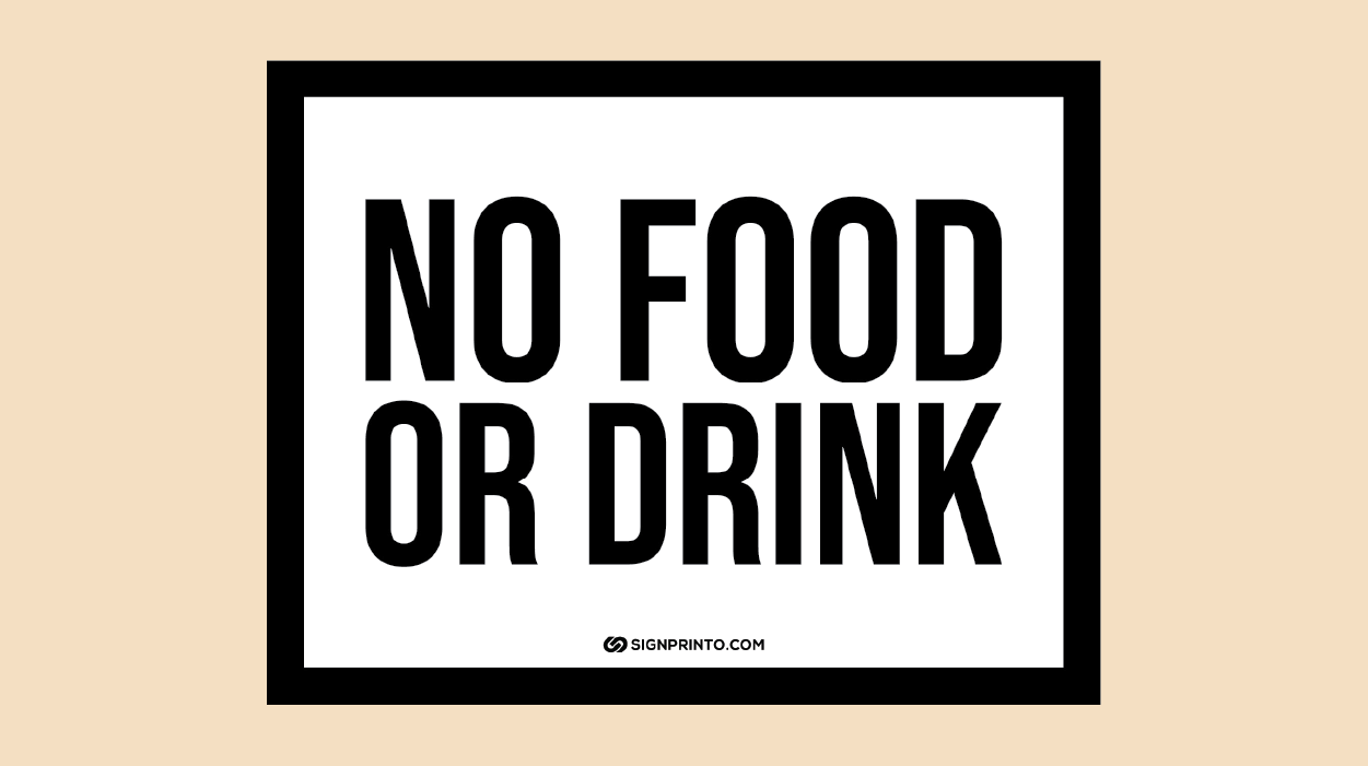 No Food Sign FREE printable PDF
