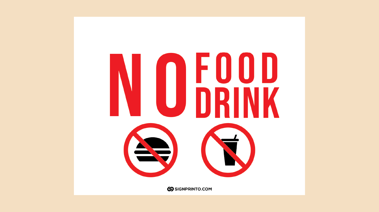Printable No Food Or Drink Sign Symbol - PDF