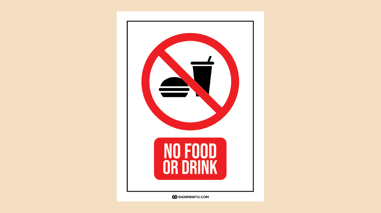 No Food Sign Printable - PDF Download