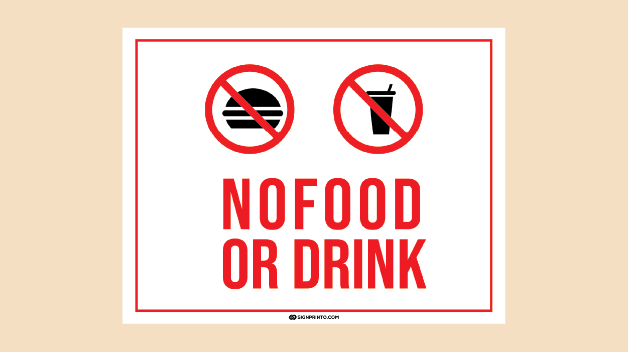 No Food Or Drink Sign Symbol Printable PDF Free