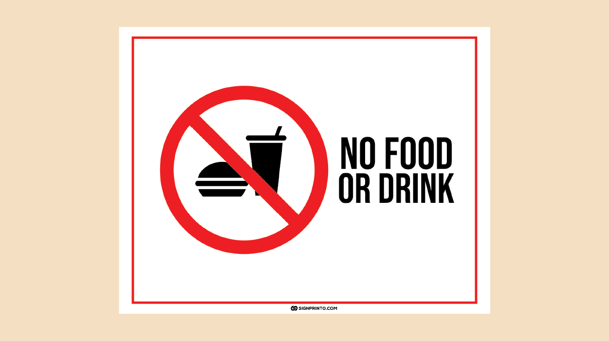 Download FREE No Food Sign -PDF