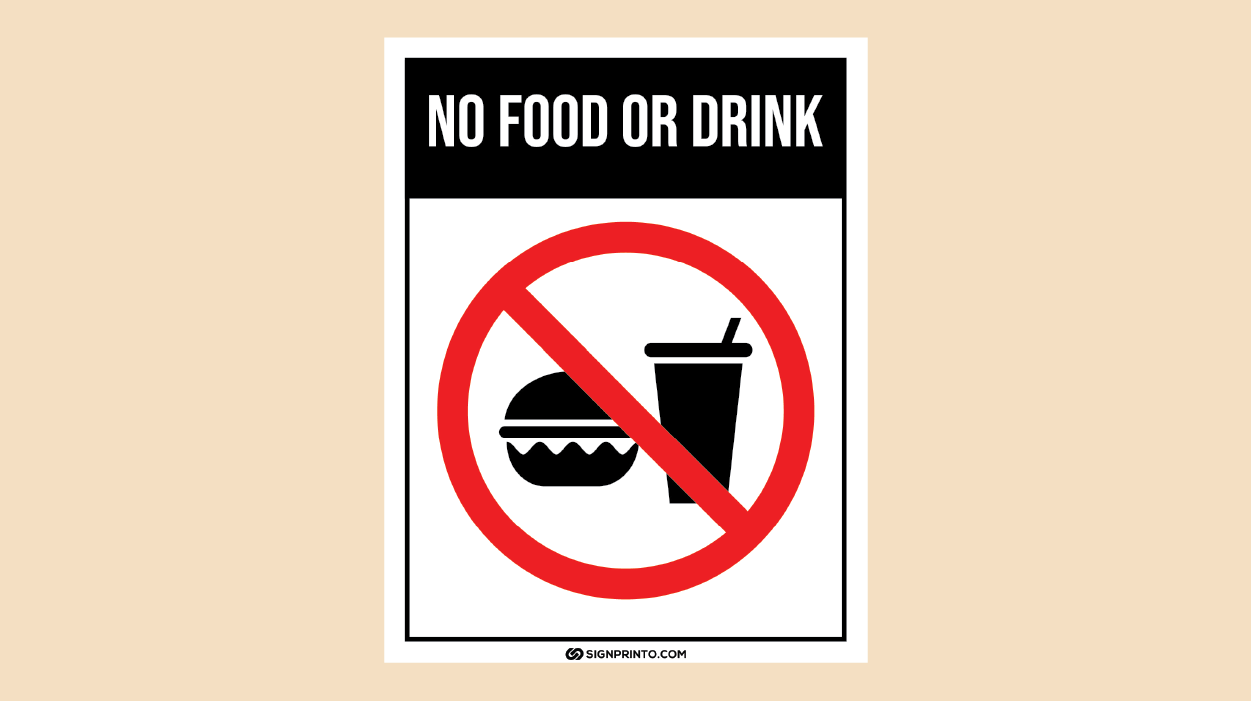 No Food Or Drink Sign Black FREE PDF