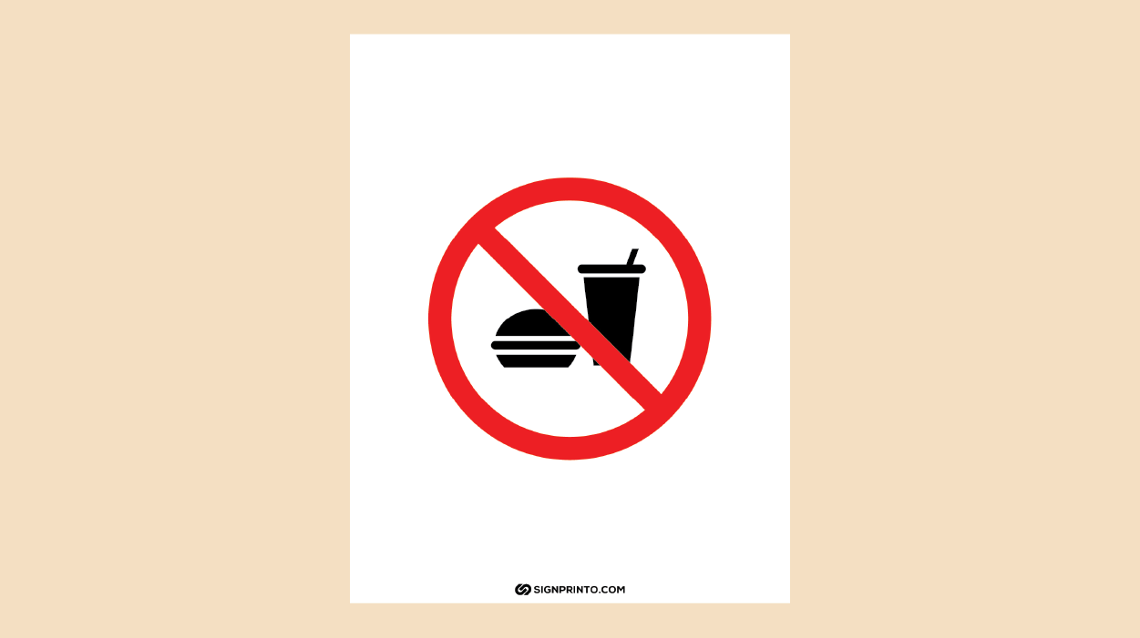 No Food Or Drink Sign Symbol PDF Download