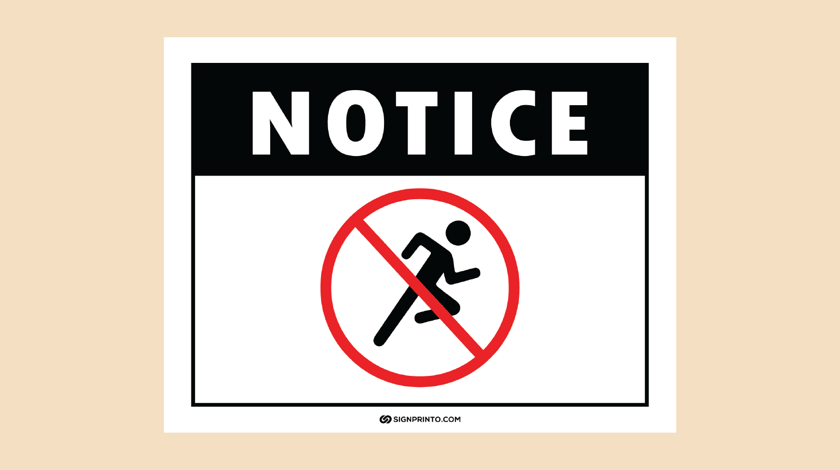No Running Sign FREE printable PDF (Notice)