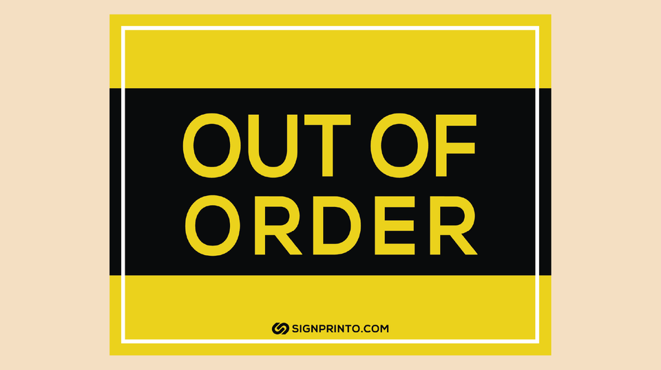 Out Of Order Sign -Yellow Color [PDF]