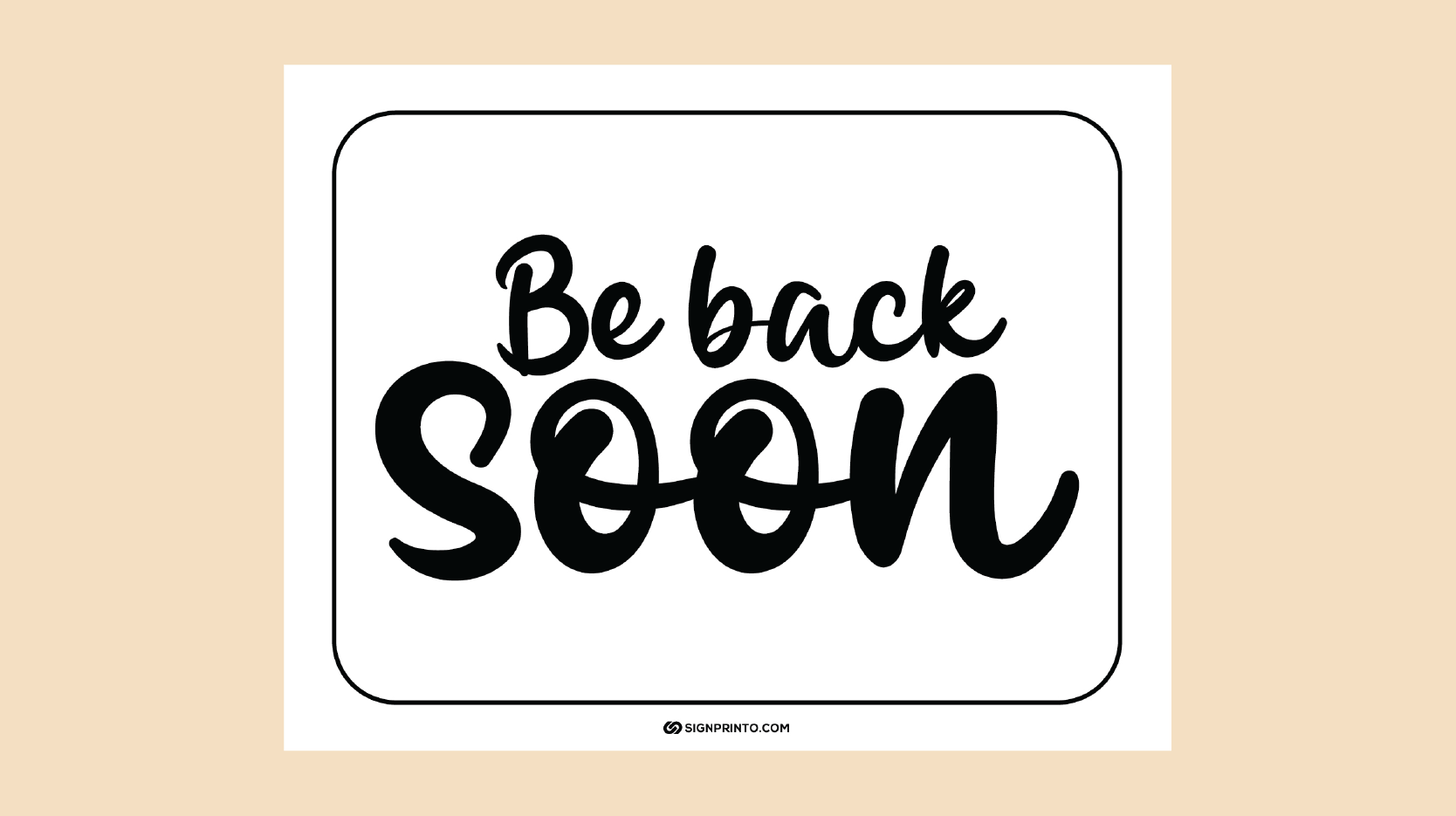 Be Back Soon Sign Black Text [Printable]