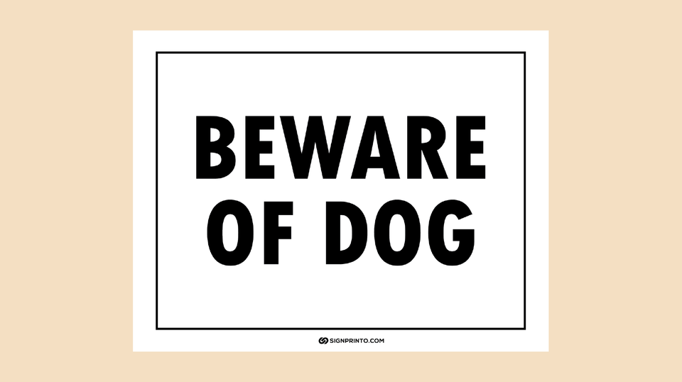 Printable Beware Of Dog Sign[PDF]