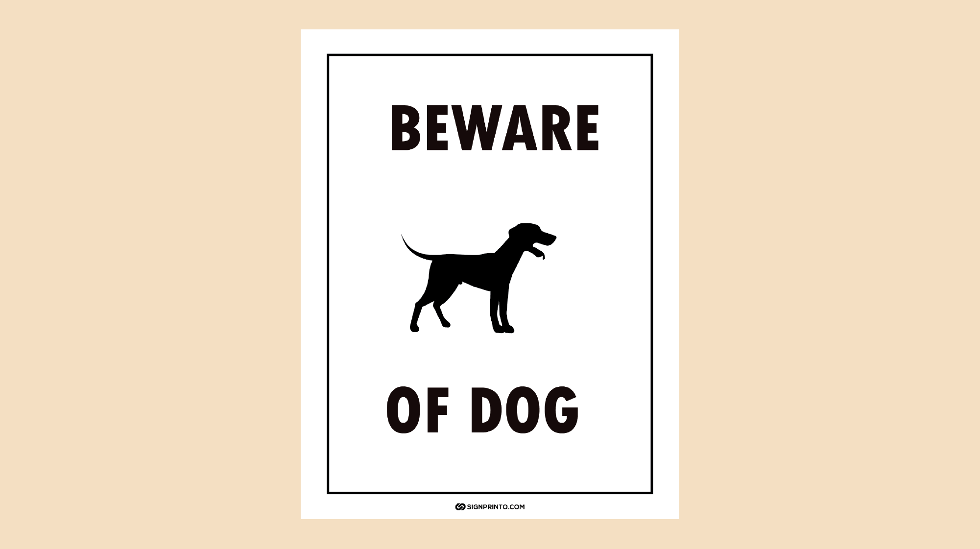 Download Beware Of Dog Sign Printable PDF