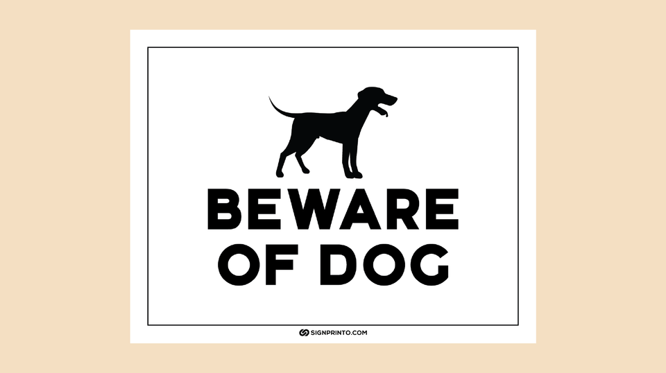 Free Printable Beware Of Dog Sign- PDF