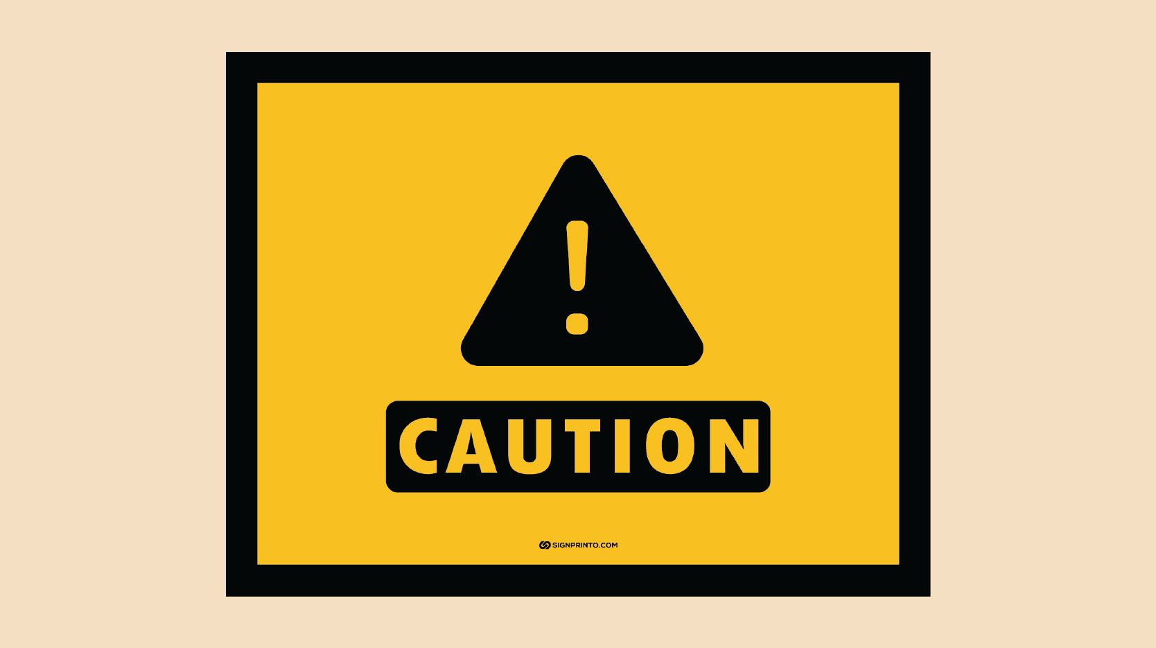 Black Caution Attention Sign[Print Ready PDF]