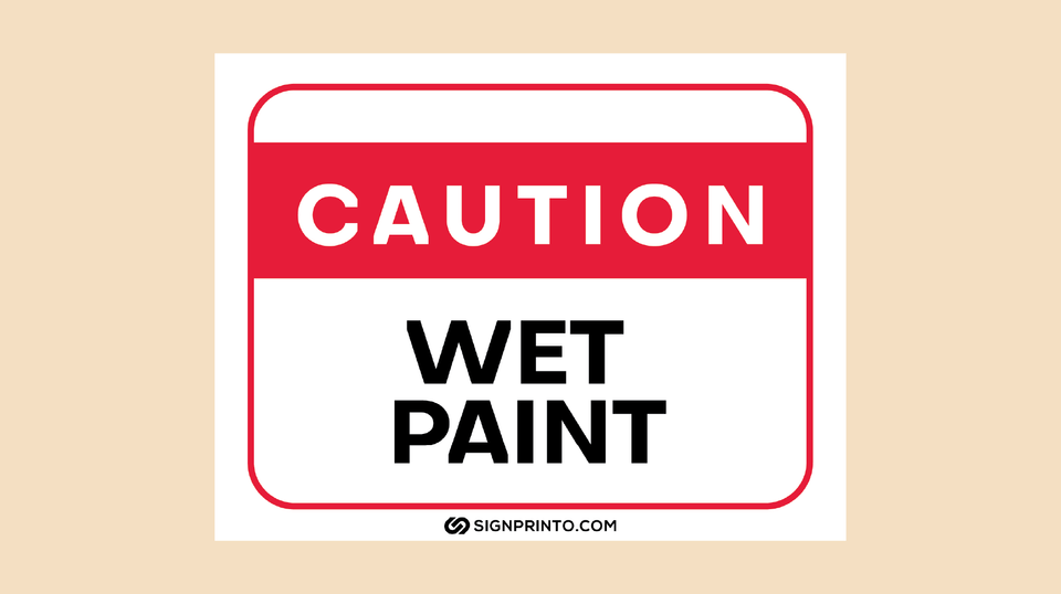 Caution Wet Paint Sign -Printable PDF