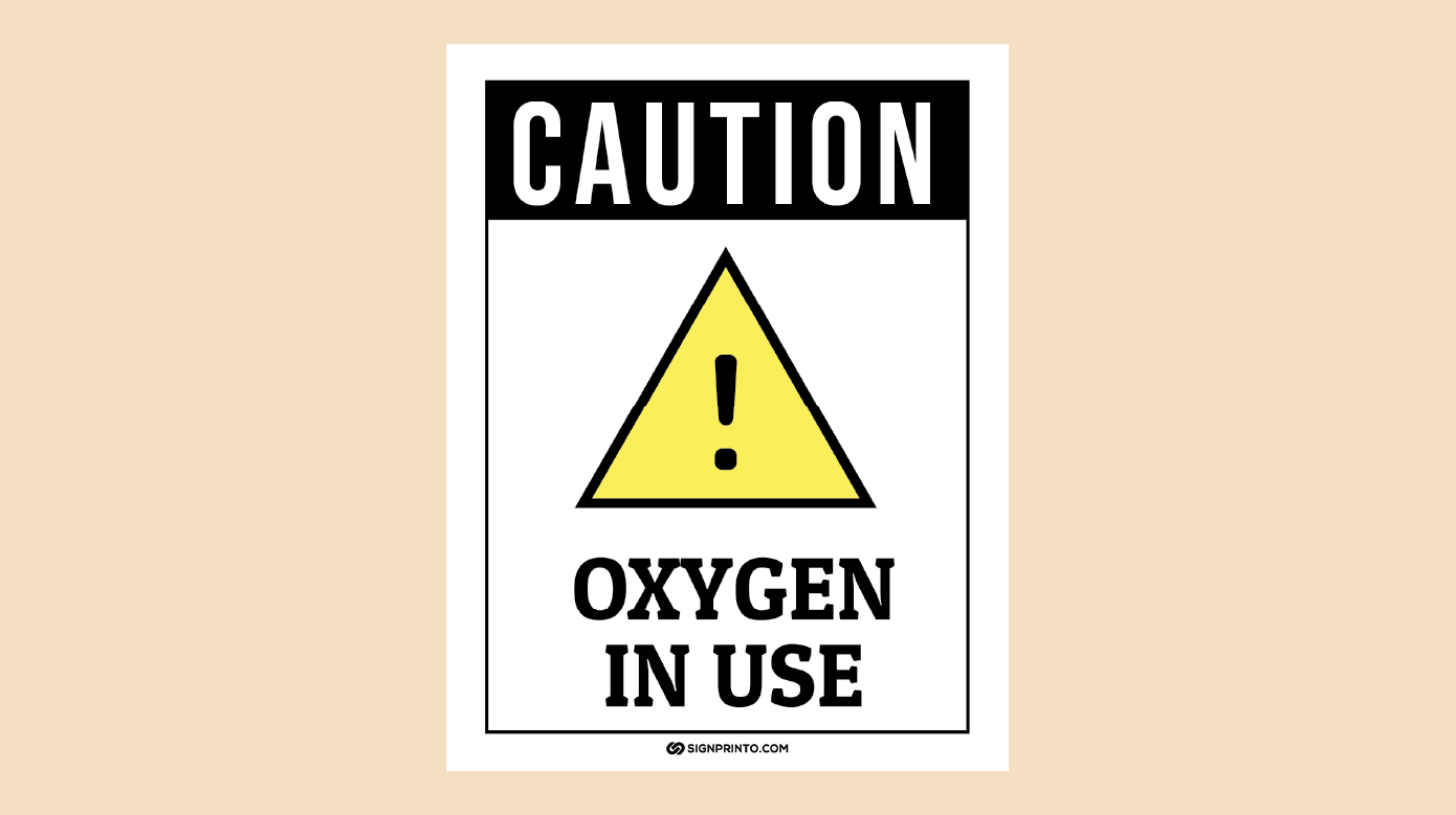 Printable Oxygen In use Sign Download PDF