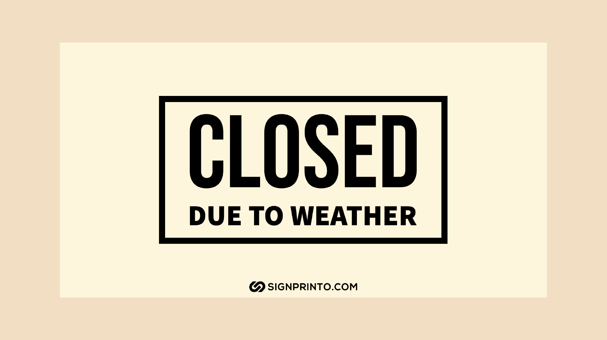 Closed Due to Weather Sign -Weather Alert Free Printable PDF