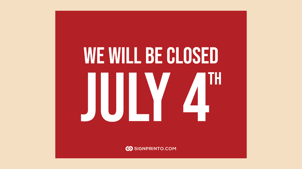 Download Closed For 4th Of July Sign Printable PDF