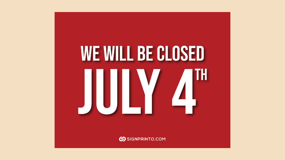 Free Printable Closed For 4th Of July Sign PDF