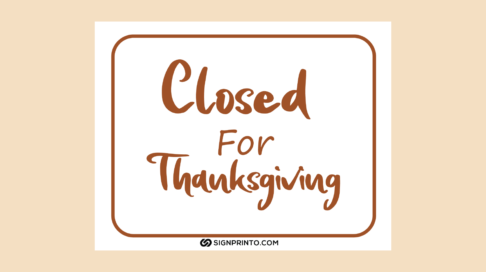 Download Printable Closed for thanksgiving Sign PDF
