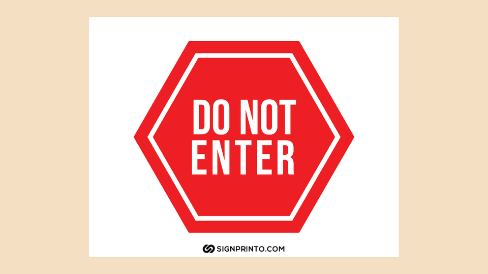 Do Not Enter Sign Red and Yellow -Download Free Printable PDF
