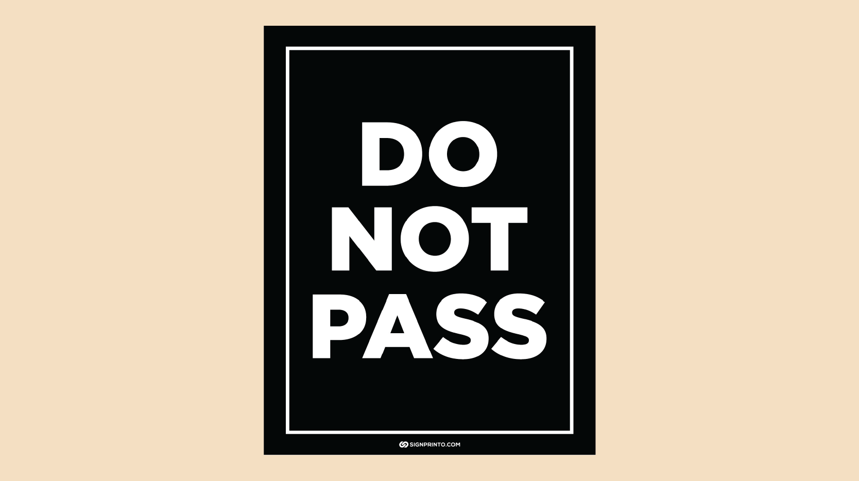 Do Not Pass Sign Black Color  [Printable PDF]