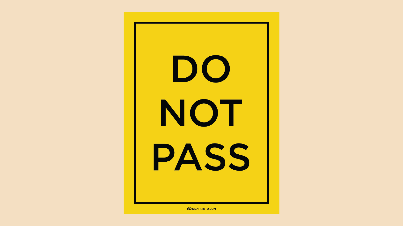Do Not Pass Sign  [ Free Printable PDF]