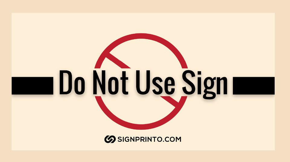 Do Not Use Sign Free Printable PDF Collection