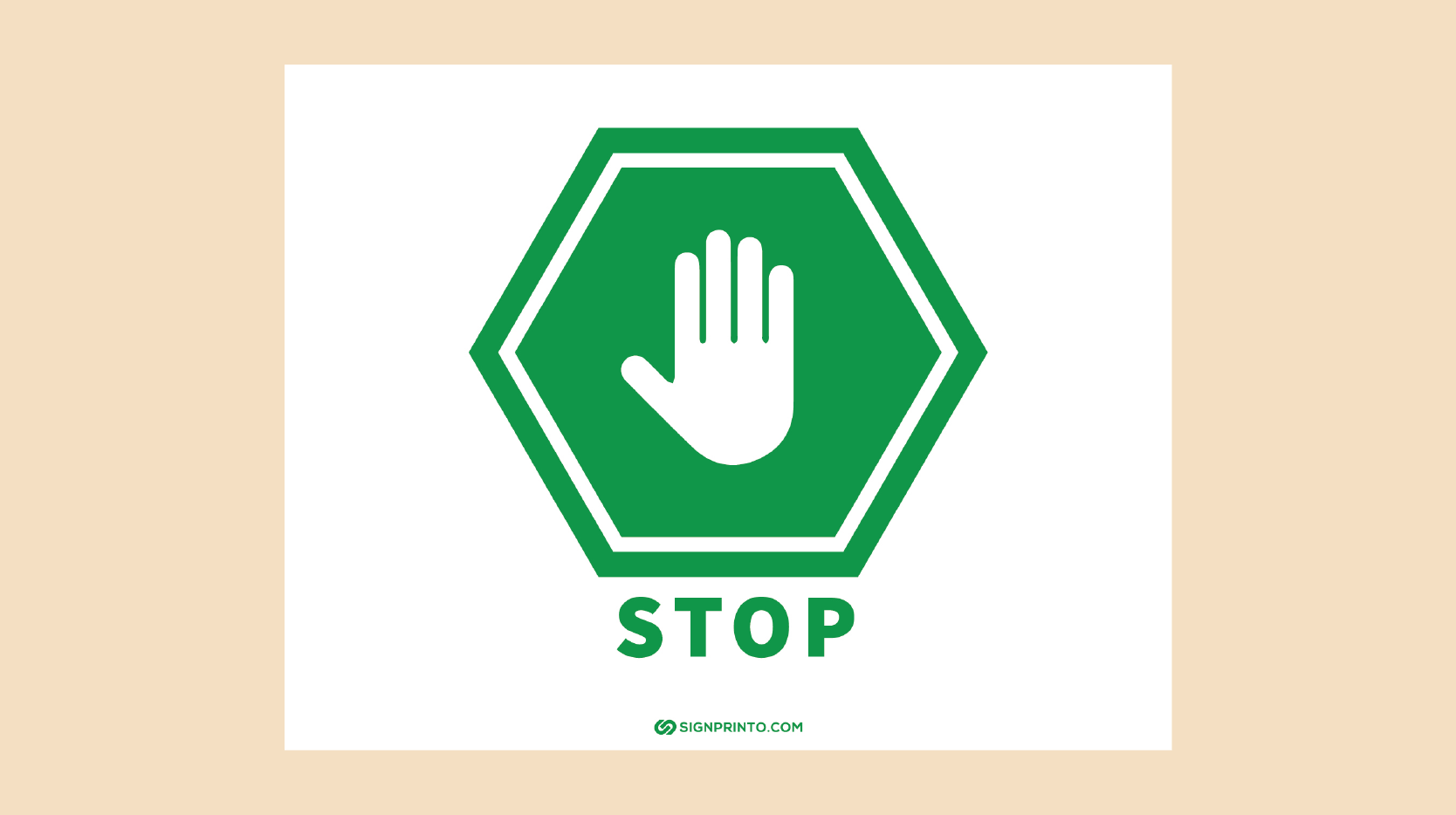 Green Stop Sign Hand Symbol -FREE printable PDF