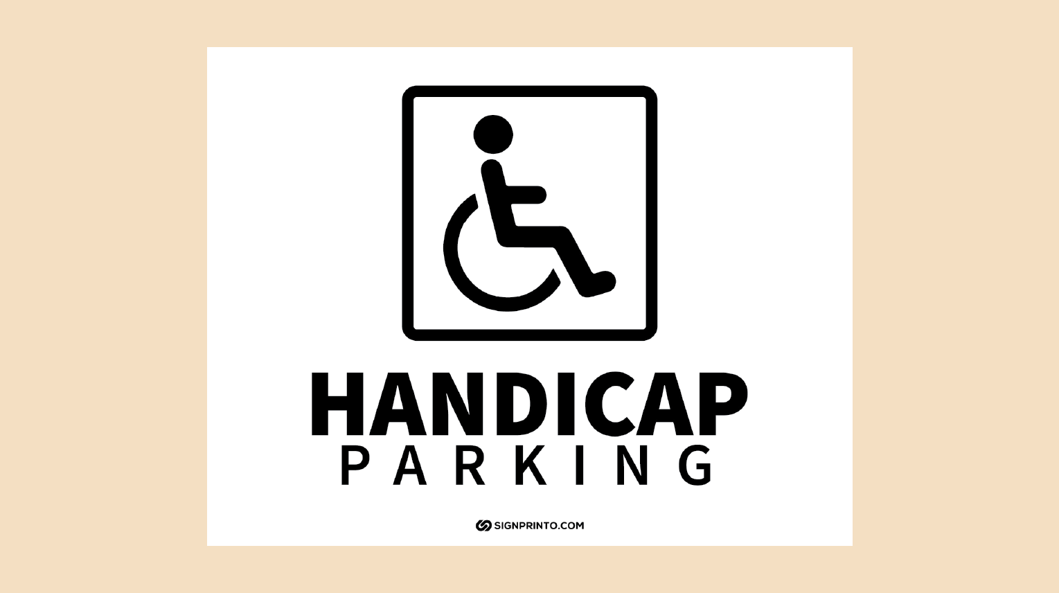 Handicap Parking Sign Free Printable PDF