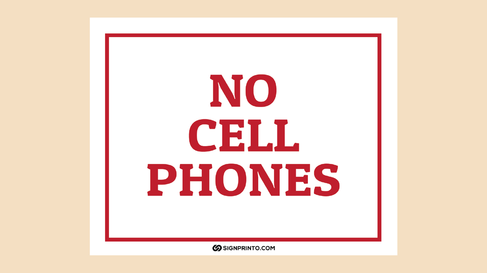 Printable No Cell Phone Sign [Text]