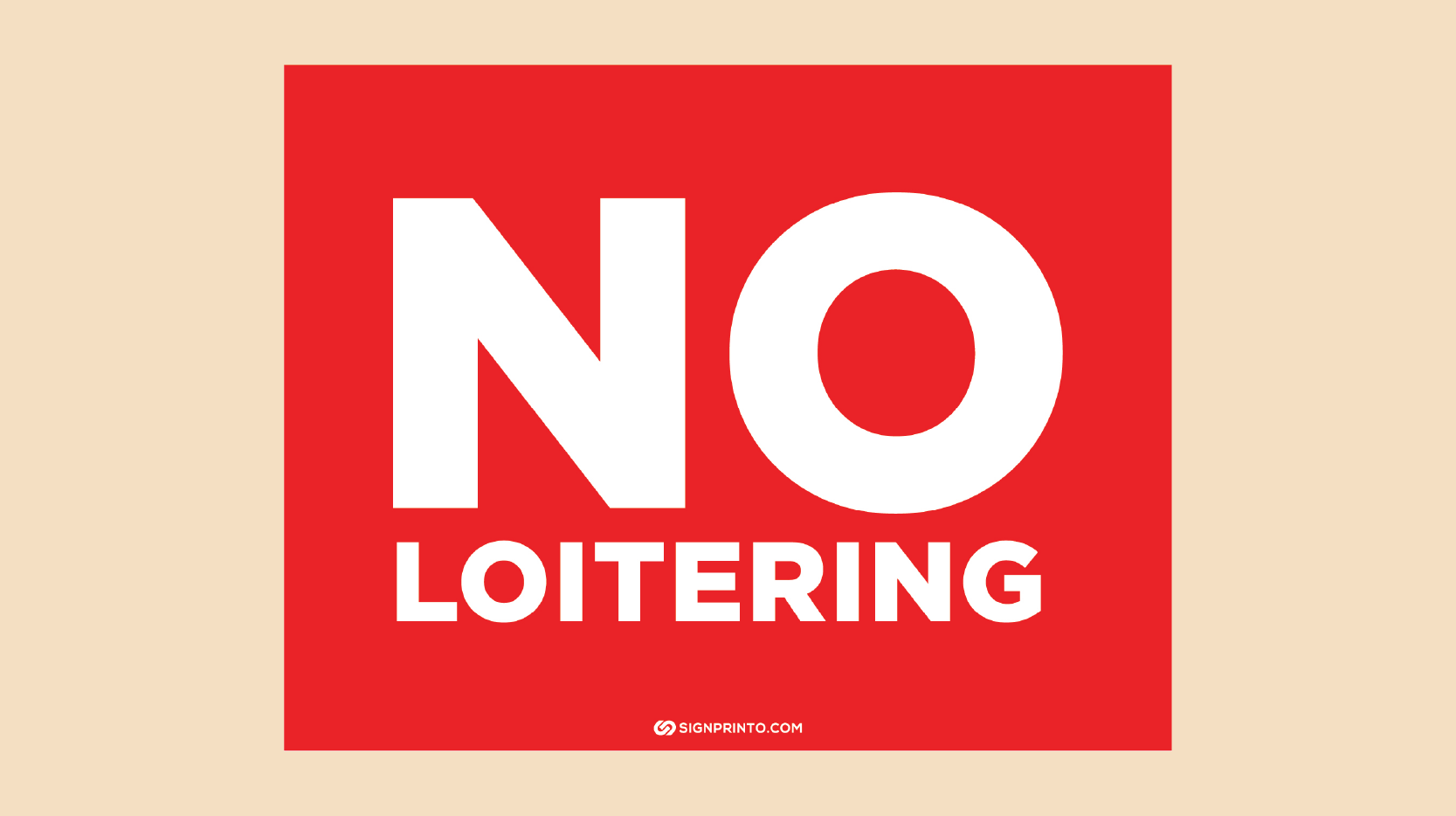 No Loitering Sign Printable PDF Red color