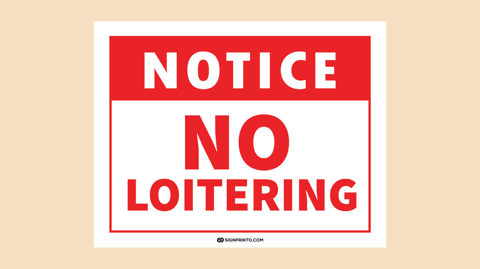 Download No Loitering Sign Printable PDF