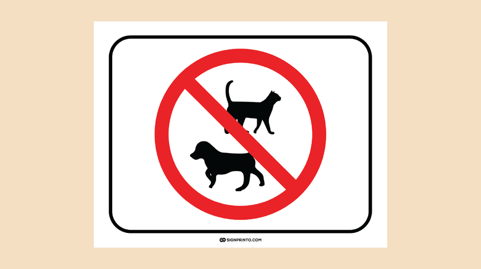No Pets Allowed Cat and dog Symbol Printable PDF FREE