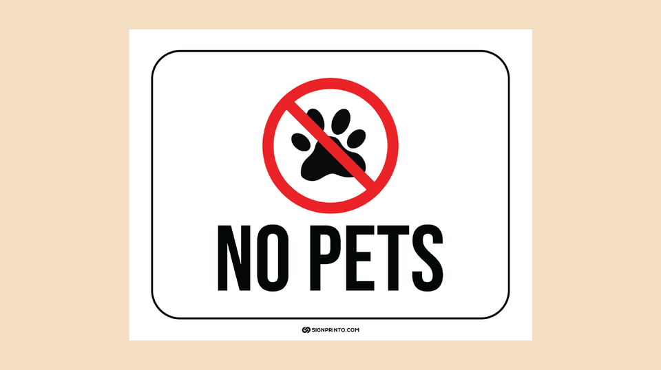 No Pets Allowed FREE Printable PDF (Dog Paw)