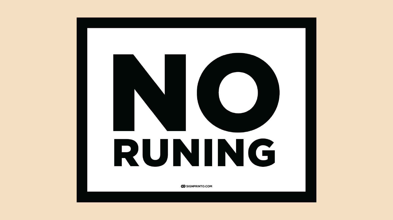 Printable No Running Sign PDF