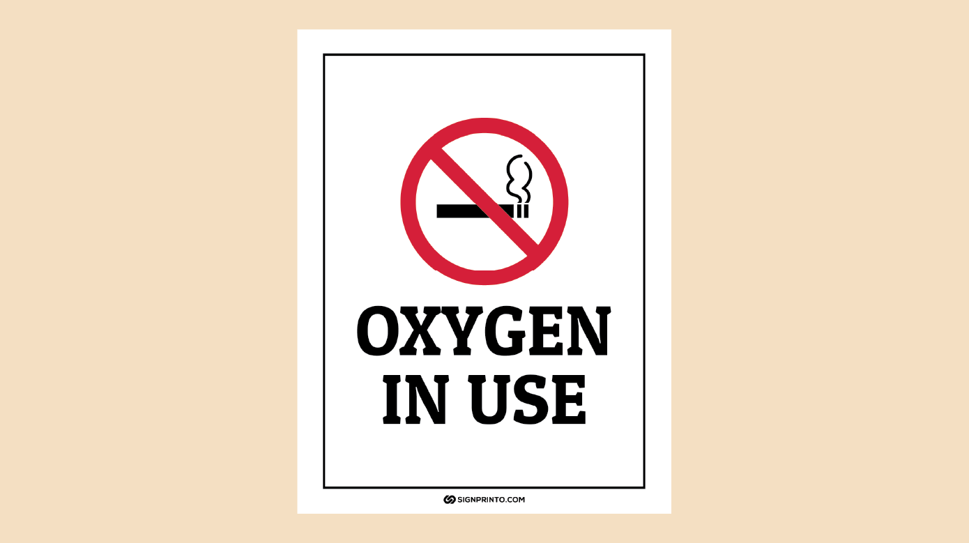 Oxygen In use Sign PDF - Free Printable Download