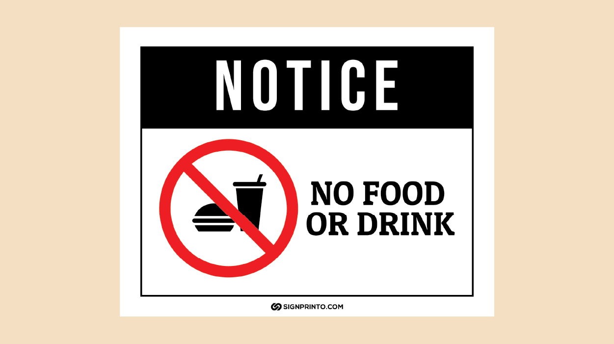 Notice No Food Or Drink Sign[Download pdf ]