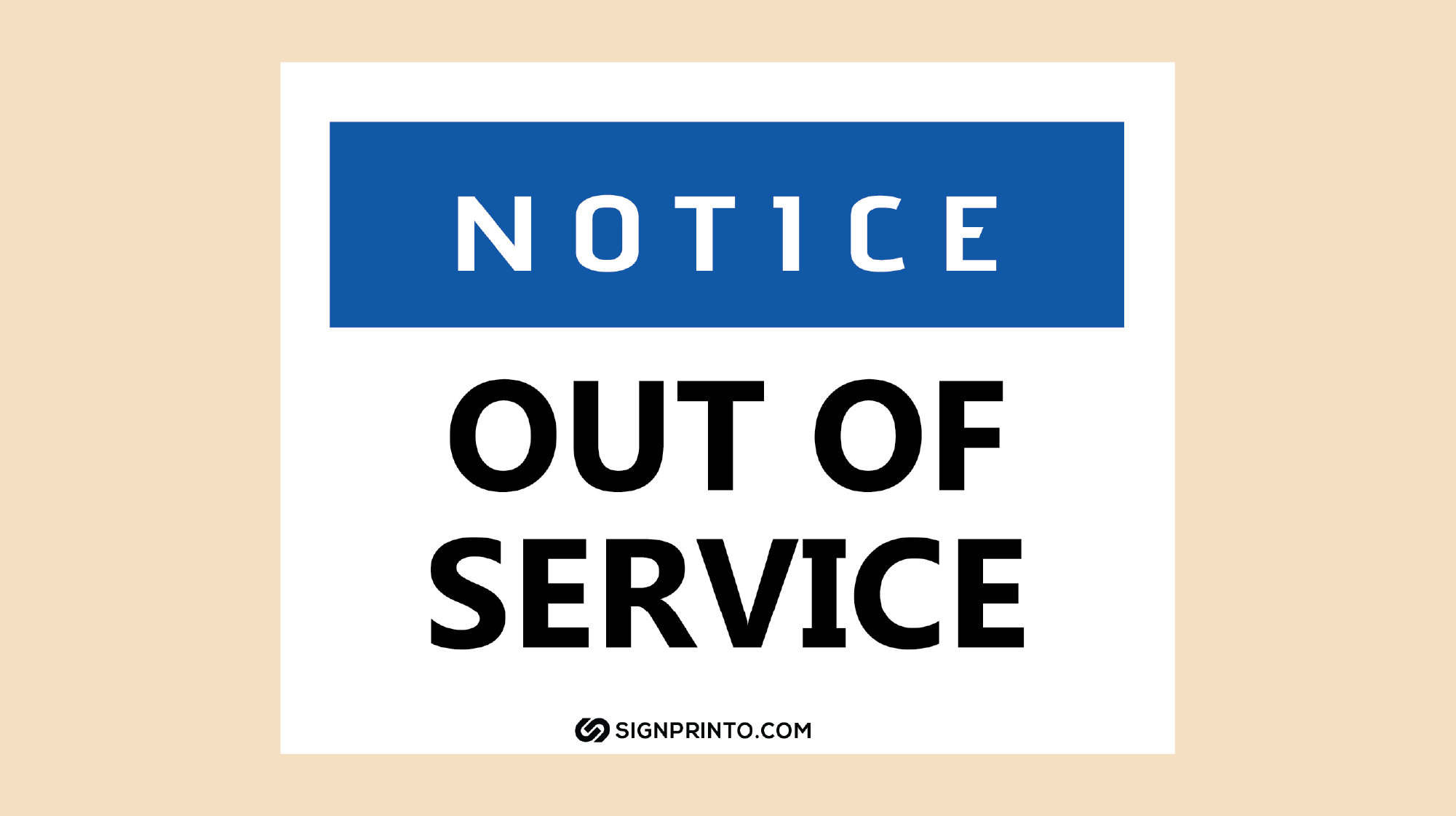 Out Of Service Sign Printable PDF