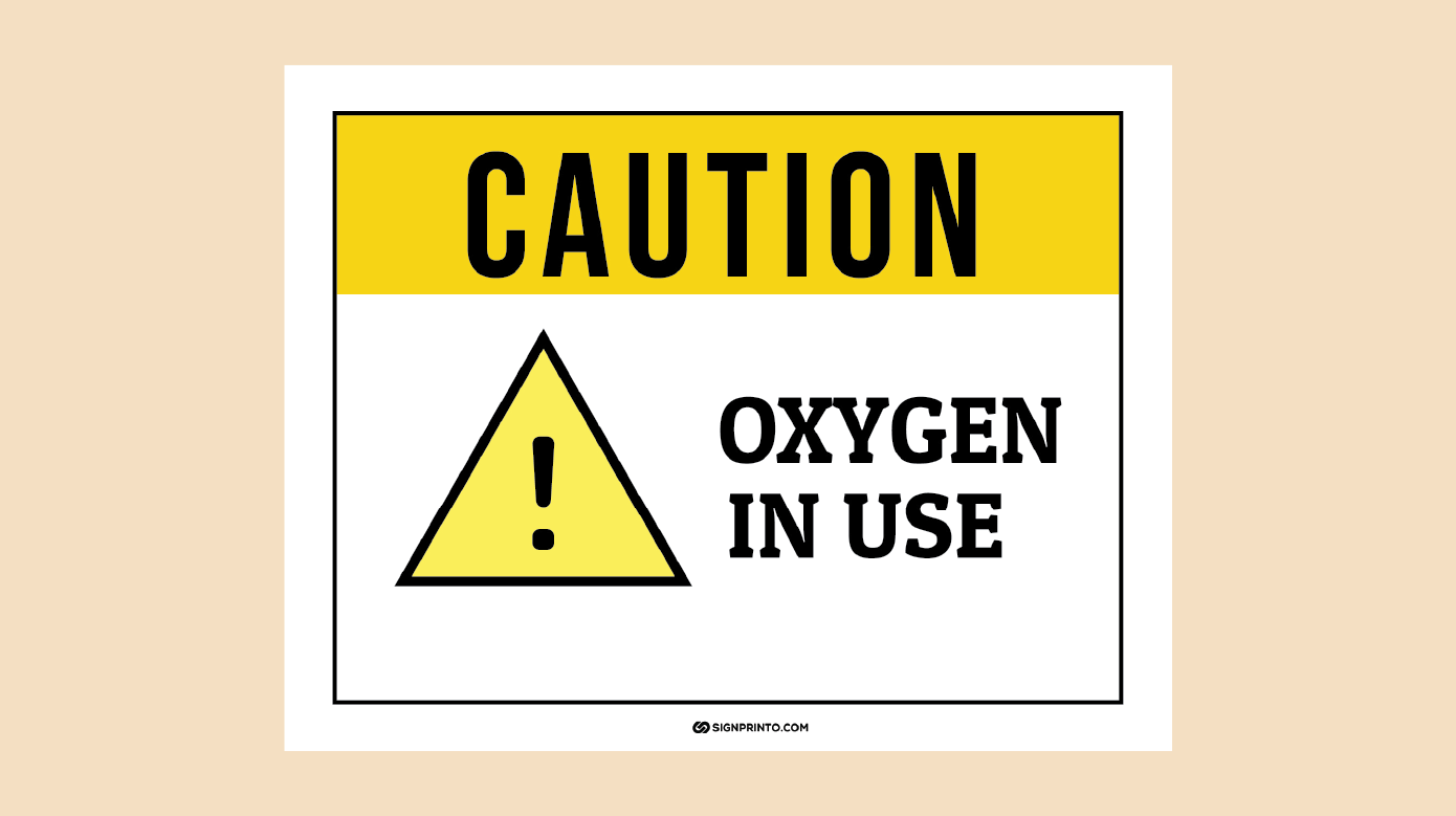 Oxygen In use Sign Printable PDF FREE