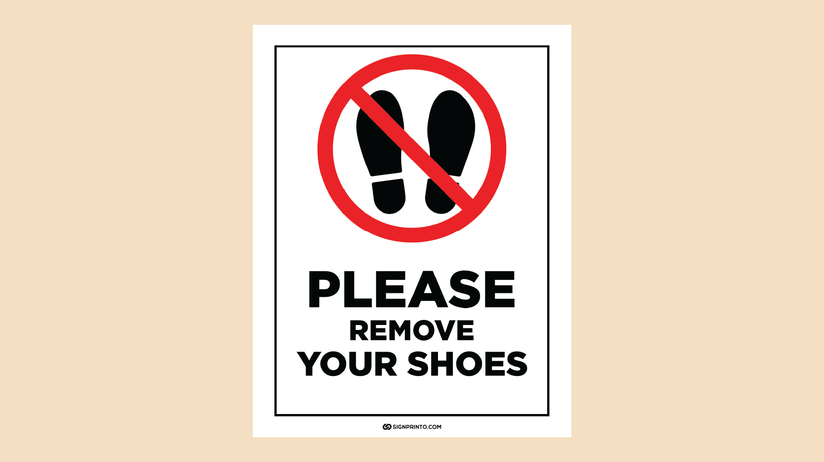Printable Please Remove Your Shoes Sign PDF