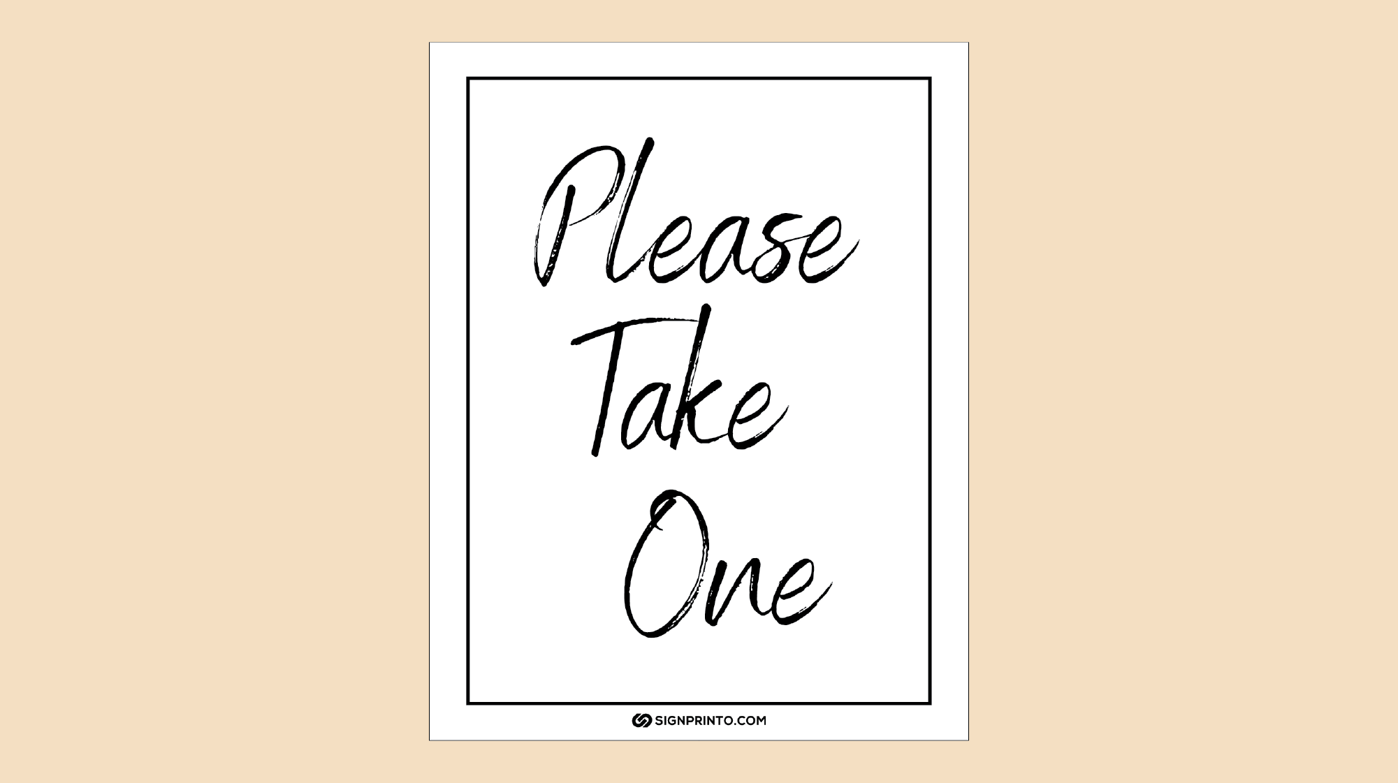 Download Please Take One Sign Printable PDF
