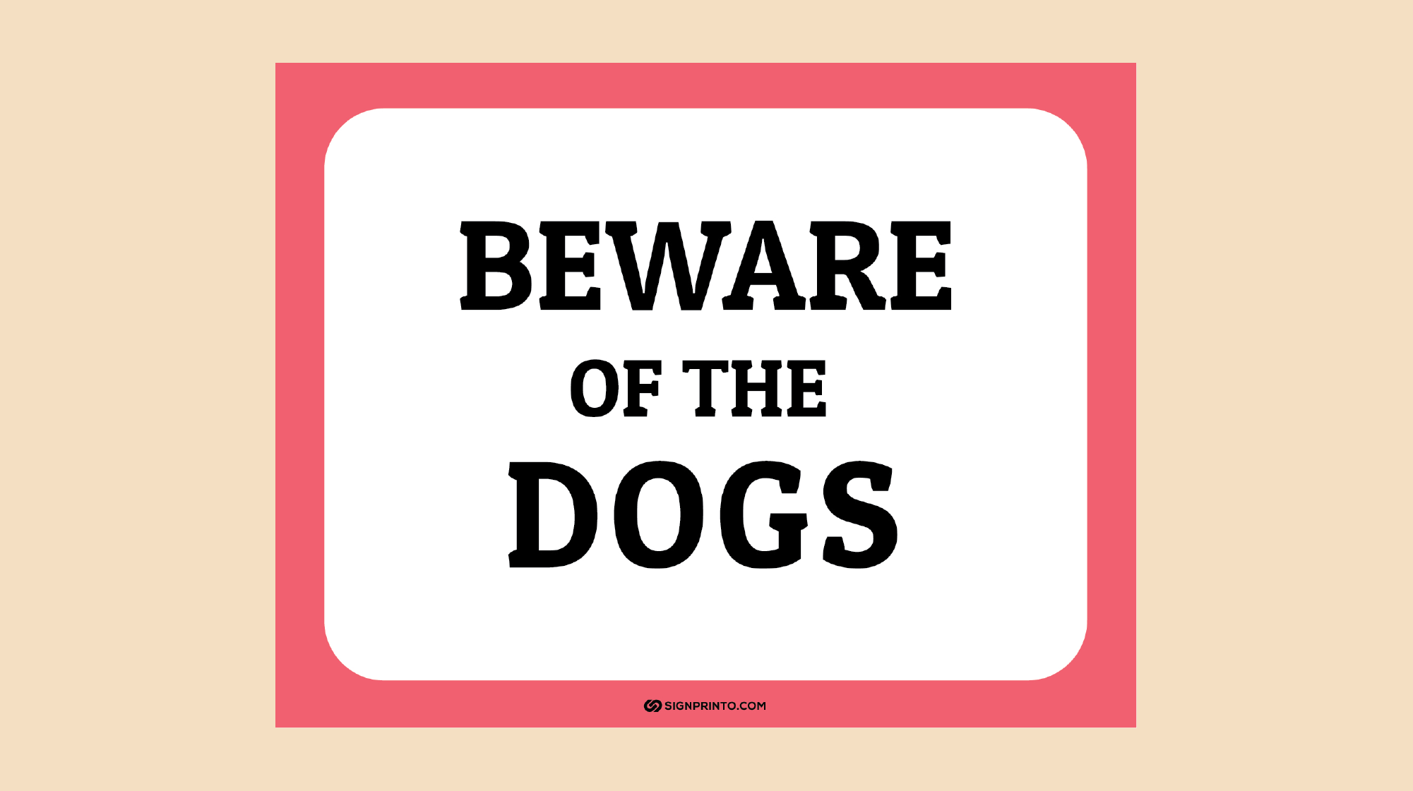 Beware Of Dog Sign Printable PDF