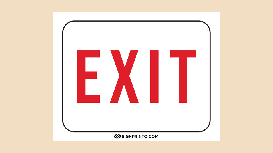 Exit Sign  - Download Free Printable PDF