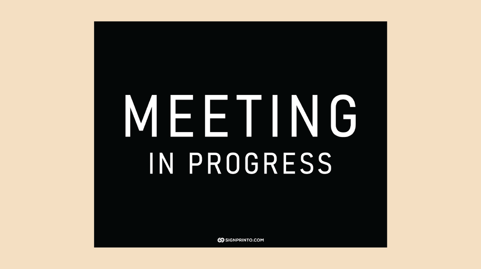In A Meeting Sign Black Color [Printable PDF]