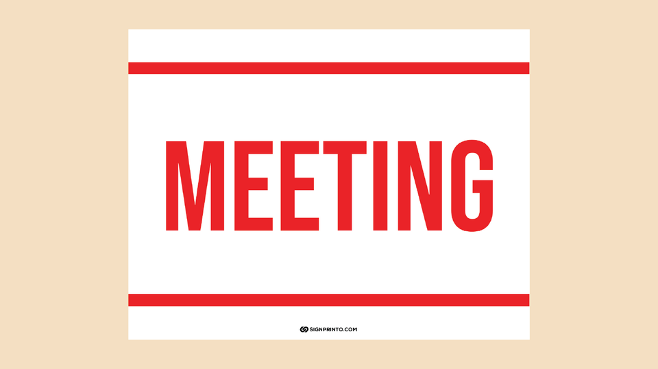 Printable In A Meeting Sign Download PDF